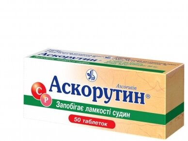 Askoruinas vitaminas C + rutinas (RUTOZIDAS), 50tab,