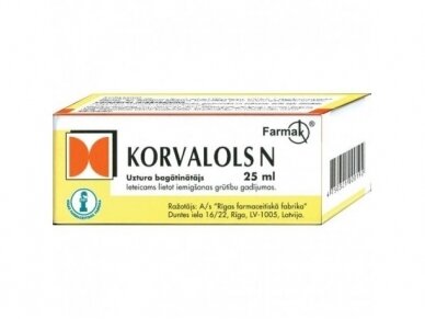 Korvalols N  25 ml. Maisto papildas