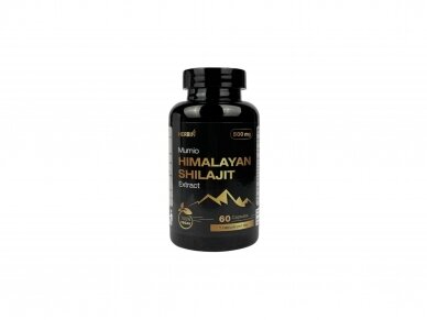 Maisto papildas Himalajų Mumio ( Shilajit ) ekstraktas 500 mg . 60 kapsulių (Vegan)