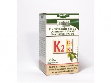 MAISTO PAPILDAS K2 VITAMINAS 60 tab.. "JUTAVIT" 1