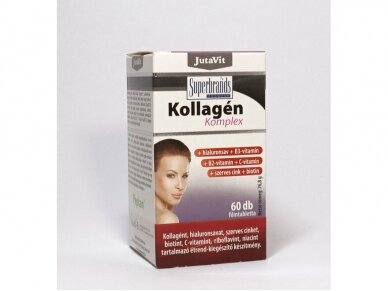 Maisto papildas Kollagen Komplex (kolagenas+hialuronas+cinkas+B2+B3+C+biotinas) Jutavit N60