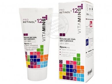 MODUM CLASSIC Balzamas veidui, kaklui, dekoltė Pro retinol+12 vitaminų 50 ml.