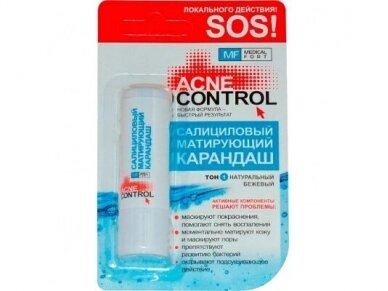 Pieštukas nuo spuogų salicilinis/matinis ACNE CONTROL 5 gr.