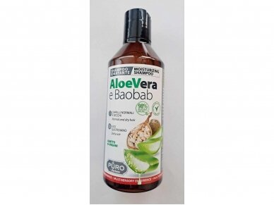 Puro by Forhana Drėkinamasis plaukų šampūnas ALOE VERA ir BAOBABAS 250 ml.