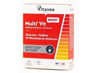 Vitavea Gvaraninės paulinijos ekstraktas, kofeinas +19 vitaminų ir mikroelementų, maisto papildas 30 kaps.