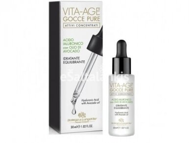 Vita-Age Gocce pure hialurono rūgšties koncentratas su avokado aliejumi, 30 ml.