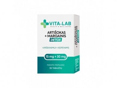 VITA-LAB maisto papildas Artišokas + Margainis DETOX, N30